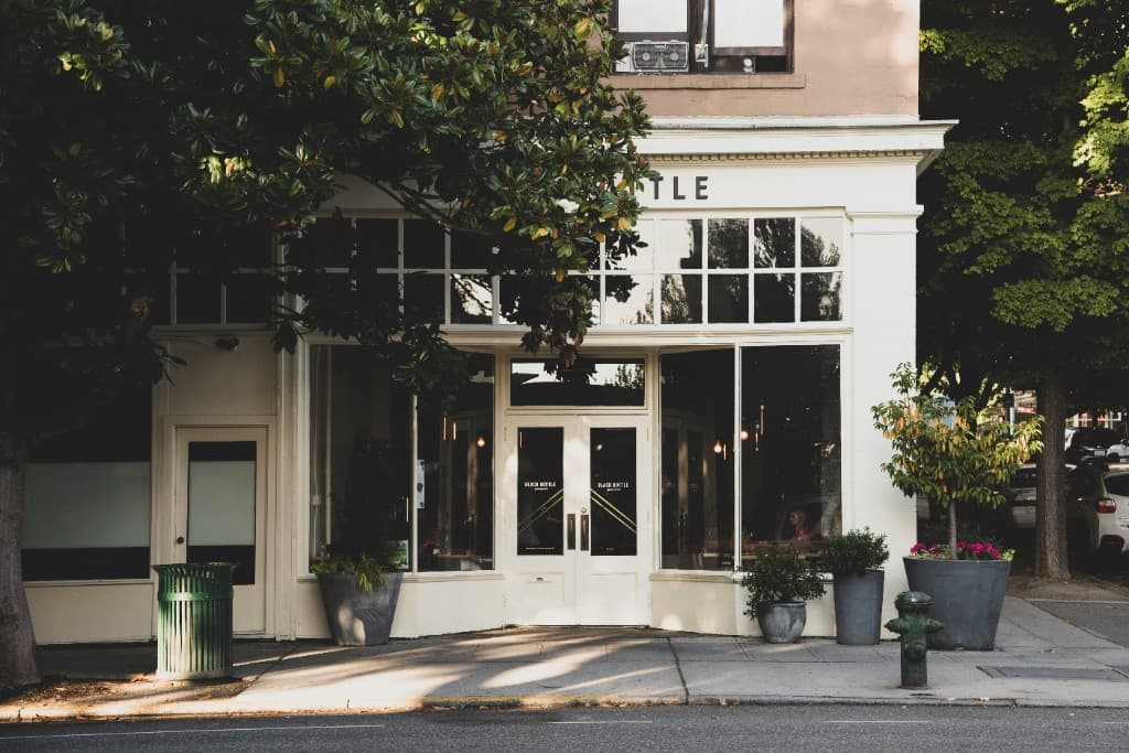 Independent storefront on an urban street